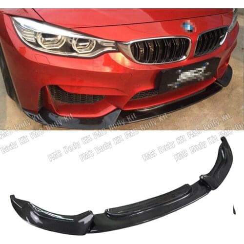 Real Carbon Fiber Front Bumper Lip Car Body Modification Part For BMW F80 F82 F83 M3 M4 Cab Series 2014-2017