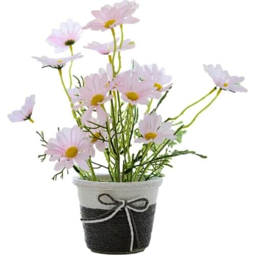 Artificial Simulation Daisies Indoor Potted Fake Flowers Centerpiece Living Room Garden Interior Decoration Gifts