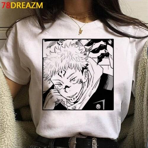 Jujutsu Kaisen Gojo Satoru Yuji Itadori clothes summer top men plus size print streetwear white t shirt harajuku white t shirt