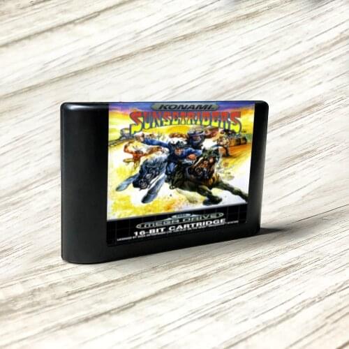 Sunset Riders - EUR Label Flashkit MD Electroless Gold PCB Card for Sega Genesis Megadrive Video Game Console