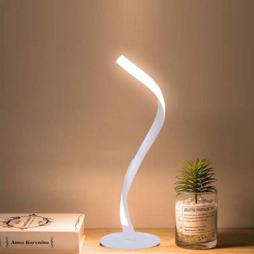 Creative S-shaped Led Table Lamp Charging Plug-in Dual-Use Three-Color Temperature Adjustable Eye Protection Decor Table Lamp