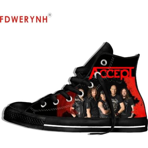 Men Casual Sneakers Shoes ACCEPT METAL HEART UDO HEAVY METAL BAND WILD RAGE BLACK Customize Pattern Color Leisure Flats Shoe