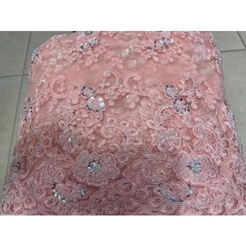 Lace Fabric with beads French Lace Fabric SYJ-618688 High Quality Lace Tulle Lace Fabric African Lace Fabric Nigerian