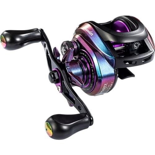 Kawa Fishing Baitcast Reel Aluminum Two Spools Wheel Max Drag 8kg 7+1Bearings Ratio 7.3:1 Brass Main Gear Shaft Alloy Handle