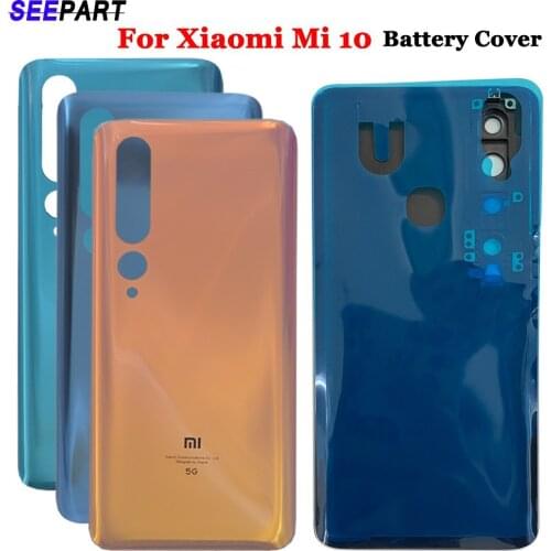 New For Xiaomi Mi 10 Battery Cover Back Glass Panel Rear Housing Case For Xiaomi Mi 10 Back battery Cover Door