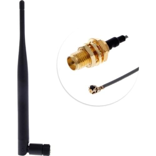 OOTDTY RP-SMA Male 868 MHz 5dBi Wireless Antenna Router Antenna+15cm RP SMA Female to IPX 1.13 Cable