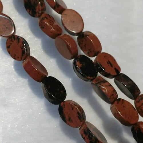 Wholesale 168pcs Oval Shape Mahagony Obsidian Natural Stone Loose Bead Accessories Jewelry Making Earring Bracelet Necklace Free