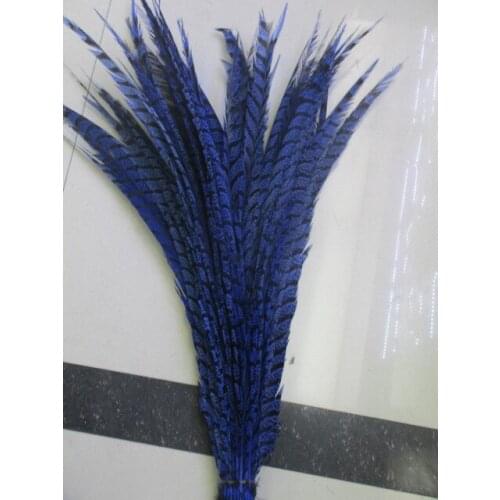 Wholesale 20 pcs rare sapphire golden pheasant tail feather cover 32-36 inches / 80-90 cm show party decoration