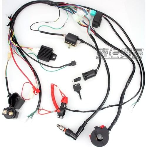 Full Electrics Wiring Harness Coil CDI Spark Plug Kits For 50cc 70cc 90cc 110cc 125cc 140cc ATV Quad Pit Dirt Bike Buggy Go kart