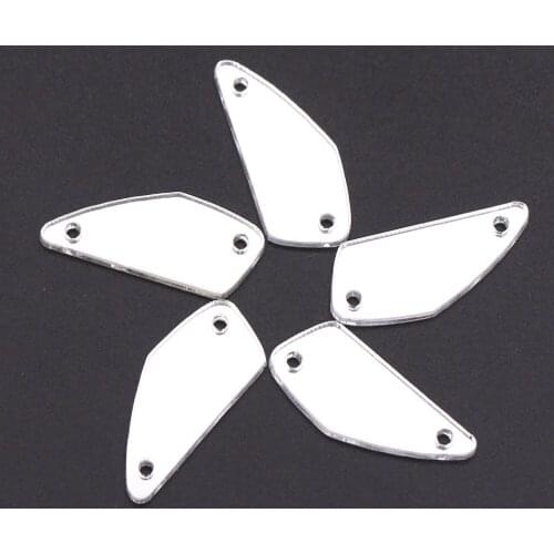 Clear Crystal Mirror Sewn Rhinestones Applique Flat Back Acrylic Strass 20/50pcs Glitter Mirrors For Needlework