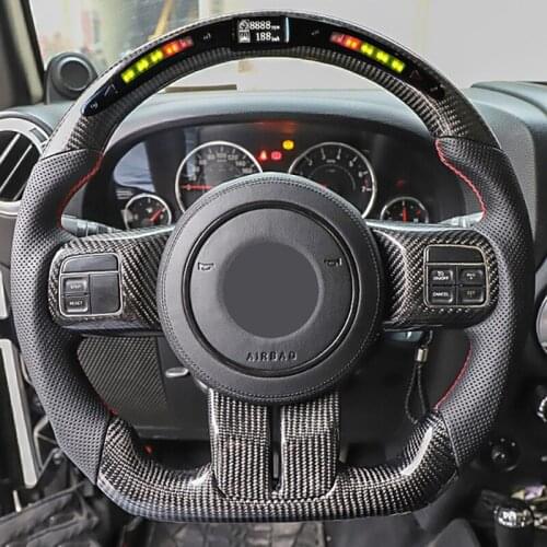Real Carbon Fiber LED Steering Wheel for Jeep Wragnler Grand Cherokee Compass Patriot