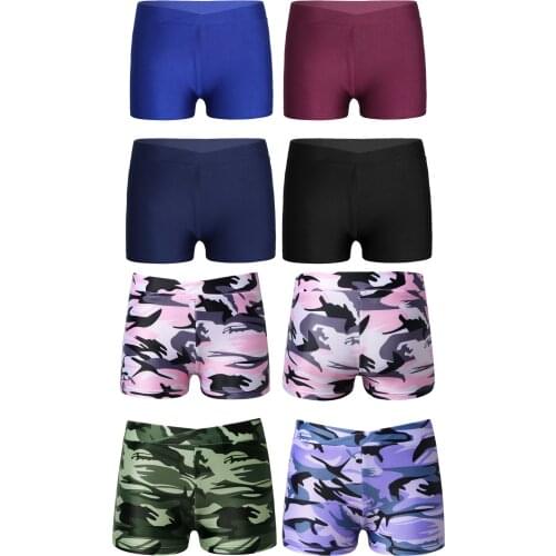 Kids Girls Dance Shorts V-front Waistband Sports Gymnastics Gym Fitness Workout Shorts Bottoms Activewear Children Dancewear