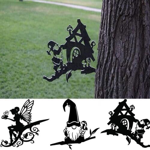 Fairy Tale Tree Branch Cartoon Themed Steel Statue Art Silhouette Decoration for Home Garden Yard Outdoor FP8