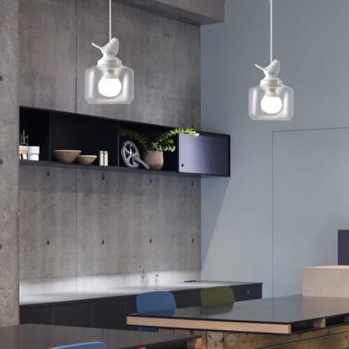 Modern Little Bird Pendant Lamp High Quality Glass Suspension Lamp E27 For Decor Restaurant Lamp Bedside Hanging Lights AC220V