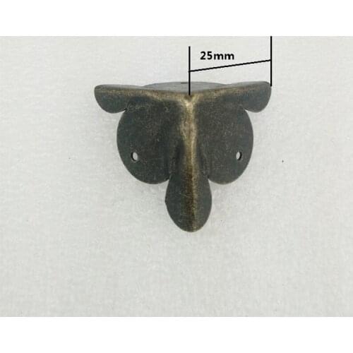 Luggage Case Box Corner Brackets Decorative Corner For Furniture Decoration Triangular,Old Style Cover,Bronze Tone 25mm,4Pcs
