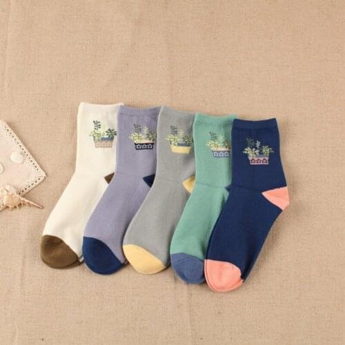 ZDL-266 Women Casual Retro Flower Printing Beautiful Design Patterny Cotton Socks 20 pairs