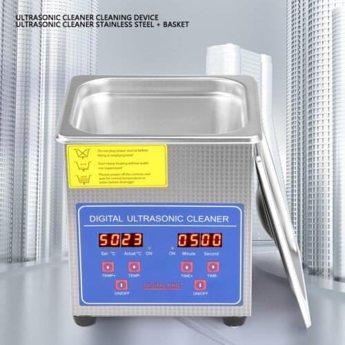 1.3L Stainless Steel Mechanical Ultrasonic Cleaner Bath Heated & Timer Cleaning Tank Machine For Jewelry Watch