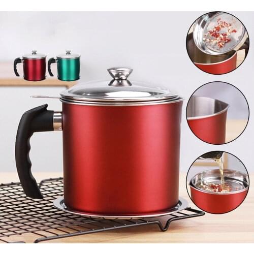 1.3L Household Dripping Oil Pot Grease Lid Filter Container Bottle Cooking for Kitchen Filter Tool