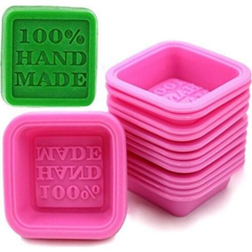 1PC 100% Handmade Square Silicone Soap Mould Soap Craft Easy To Demould Fondant Chocolate Baking Cooking Tools