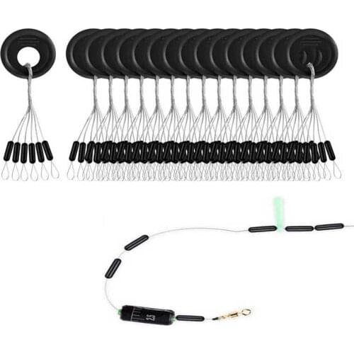 10set 60pcs Cylindrical Fishing Space Beans Swivels Clip Connectors Fish Float Stopper Bean Sinker Stops Connector Fishing Line