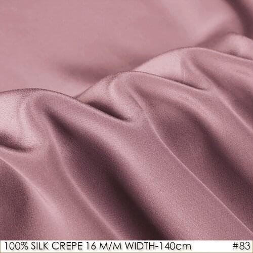100% SILK CREPE DE CHINE 140cm width 16momme Natural Silk Fabrics by the meter Deep Pale Pink NO83