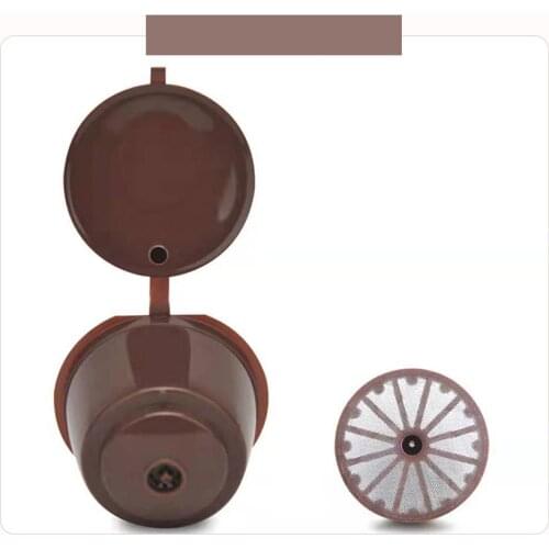 2Pcs Coffee Filter Cup With Spoon Brush Fit For Dolce Gusto Reusable Coffee Capsule Filters Baskets Capsules Kitchen Cafe Tools