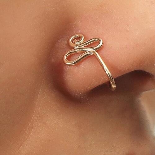 2021 New Stylish Nose Ring U-Shaped Portable Unisex Spiral Non Piercing Nose Ring Hoop for Daily Life Party Dance Birthday Gifts