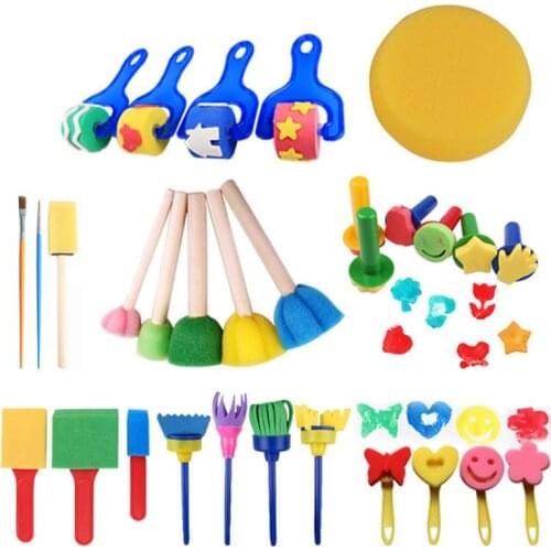 30pcs/Set DIY Wooden Sponge Graffiti Painting Brushes For Kids Drawing Toys Kindergarten Early Educational Toys #20