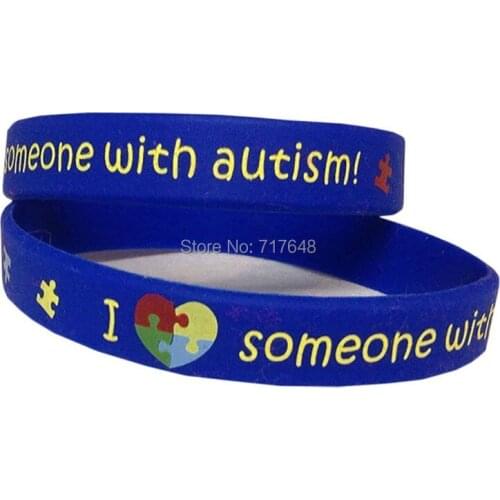 300pcs I Love Someone with Autism wristband silicone bracelets free shipping by FEDEX