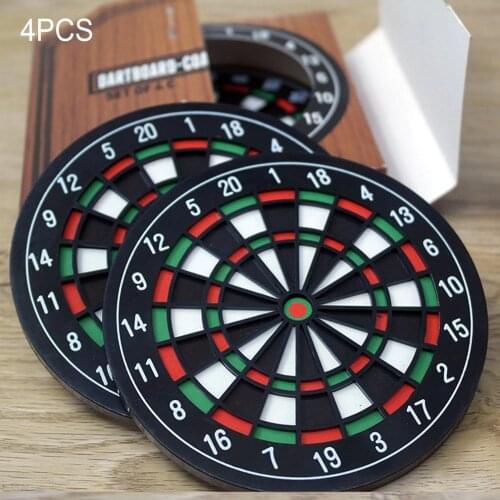 4Pcs/Set Dart Disc Drink Coasters Table Cup Mat Insulation Pads Coffee Drink Cup Placemat Tableware Gadgets Table Decorations