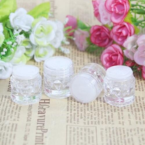 500pcs 3ml Clear Empry Cosmetic Sifter Loose Powder Jars Container Screw Lid DIY Bottle For Makeup Tools NO236