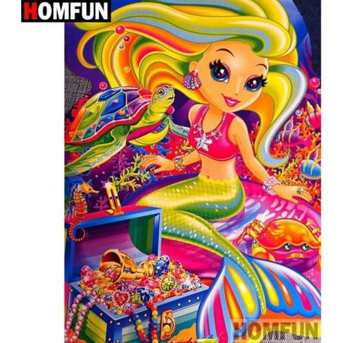 HOMFUN Full Square/Round Drill 5D DIY Diamond Painting "Cartoon girl" Embroidery Cross Stitch 3D Home Decor Gift A12883