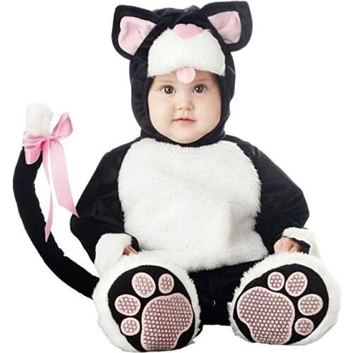 Baby Boys Girls Cats Cartoon Animals Cosplay Costumes Kid Christmas Halloween Jumpsuit Newborn Infant Photography Prop