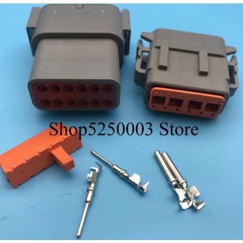 Deutsch Connector DTM 12 Pin Automotive Connector With Pin DTM04-12P / ATM04-12P DTM06-12S / ATM06-12S