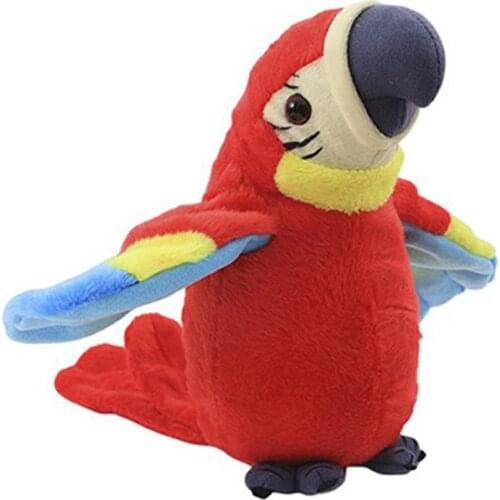 Electronic Talking Parrot Plush Toys Cute Speaking and Recording Repeats Waving Wings Electric Bird Stuffed Plush Toy Kids Toy