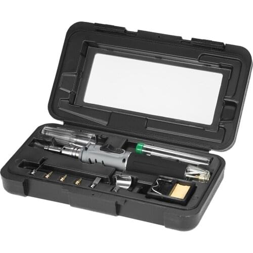 HS-1115K Professional 10 In 1 Soldering Iron Set Butane Gas 26ml Welding Equipment