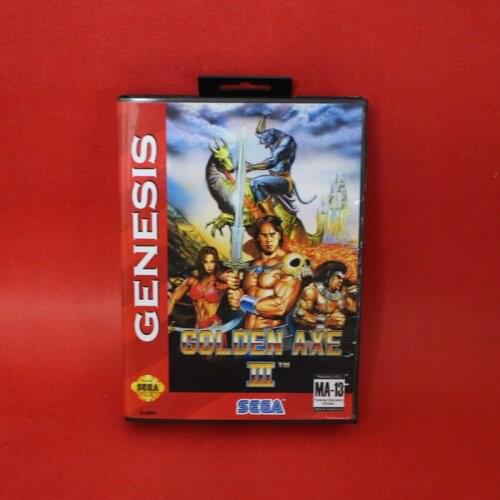 Golden Axe III 16 bit MD Game Card For Sega Genesis Mega Drive With Retail Box