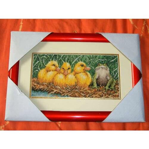 Fishxx Cross Stitch D427 Animal Duckling Frog Patterns On Needlework Embroidery Counted Cross-stitch Kit 14CT 11CT Decorations