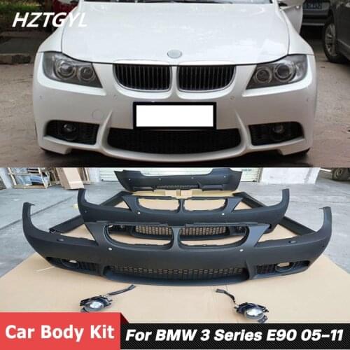 PP Unpainted Car Body Kit Front Rear Bumper Side Skirts For BMW 3 Series E90 318i 320i 325i 335i Refit M3 Style 2005-2011
