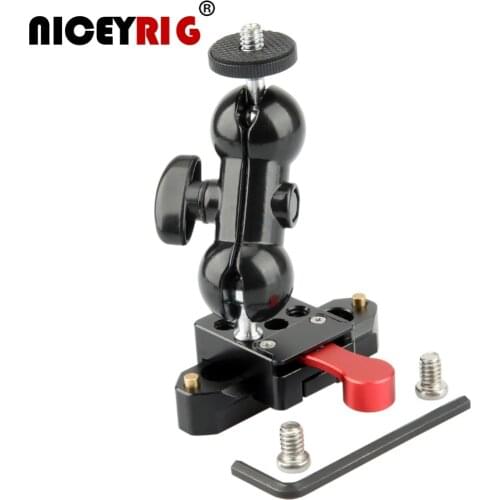 NICEYRIG Magic Arm Ball head Multi-function Double with NATO Clamp 1/4" Screw Quick Release Mount for Monitor Viewfinder Video