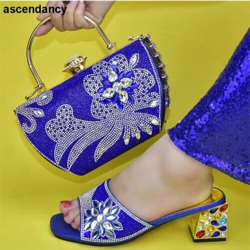 Latest Design Italian Shoes with Matching Bags for Women Nigeria Party Shoes and Bag Set High Quality Bag and Shoes Set Italy