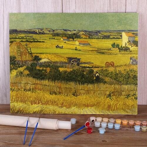 Landscape Famous Vintage Van Gogh The Starry Night Paint By Numbers Complete Kit Oil Paints 40*50 Oil Painting Loft Art