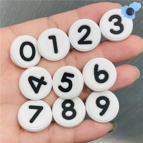 1Pcs Digital Circle Numbers PVC Croc Jibz Shoe Charms Accessories Clog Garden Shoes Decorations for Girl Boy School X-mas Gift
