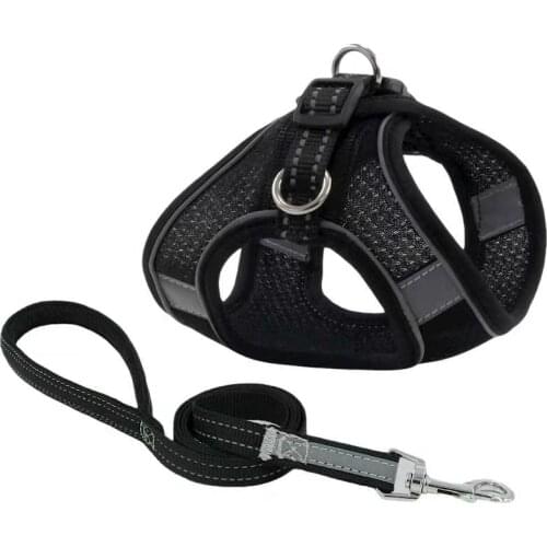 Mesh Pet Dog Harness Adjustable Prevent Shake Off Comfortable Soft Dogs Harnesses Leash Suit Reflective Walking Running Pet Vest