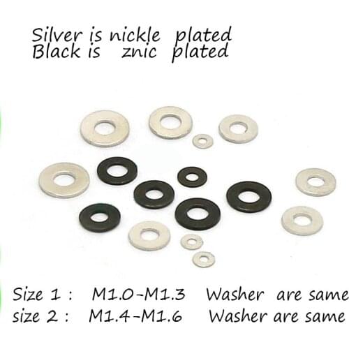 M1 M1.2 M1.3 fitting washer steel siliver steel flat washer for nut screw fastener phone electronic computer motherboard DIN125