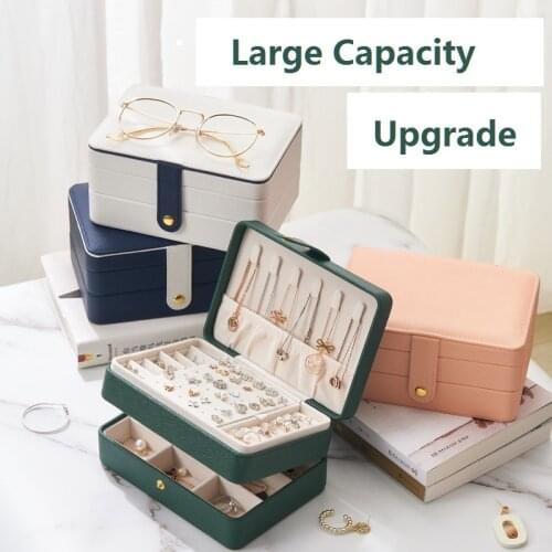 Large Capacity Jewelry Box PU Leather Jewelry Storage Box Multifunctional Jewelry Holder Gift Box Joyeros Organizador De Joyas