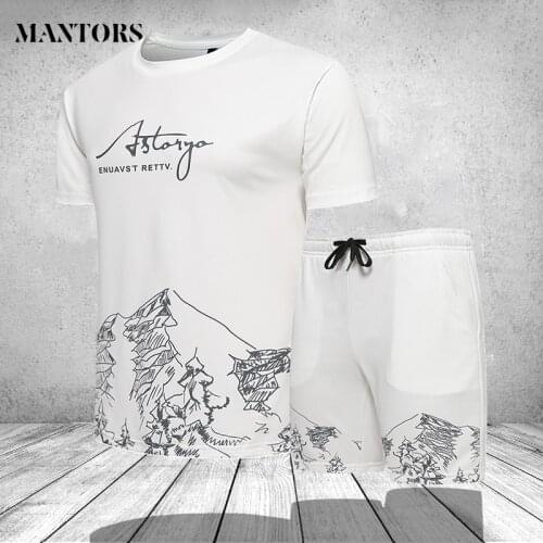 Tracksuit Men Fashion Tshirts Shorts Suits Brand Track Sui Men T shirts+Sweatpants Summer O Neck Tops Sportswear Plus Size 4XL