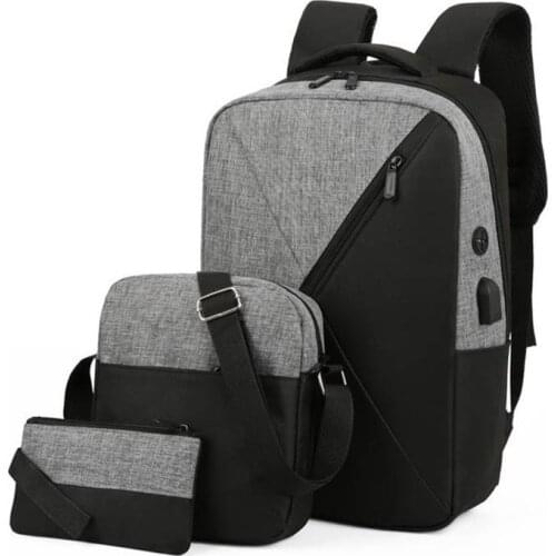 Man Banckpack Shoulder Bag And Purse Three Piece Set Whaterproof Oxfprd Business Backpack USB Charging Casual Fashion Back Pack