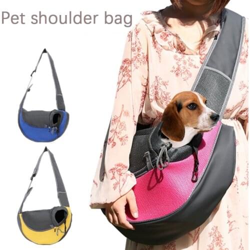 Shoulder Pet Dog Carrier Outdoor Travel Handbag Pouch Comfort Mesh Single Oxford Shoulder Sling Mesh Travel Tote Shoulder Bag