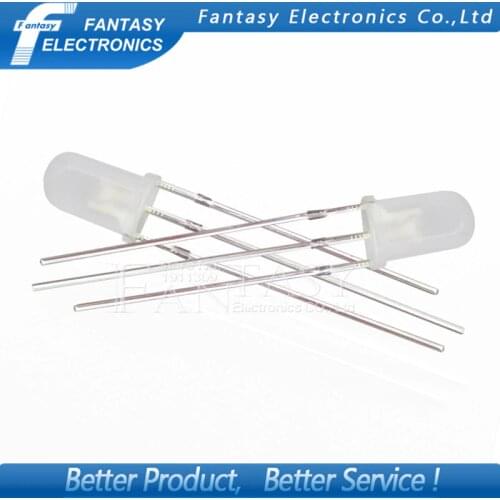 100pcs LED 5mm Round Diffused Red & Green two Color Common cathode LED Diode Light Emitting Diode